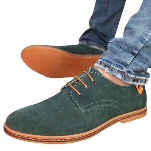 Mio Marino Classic Suede Oxford Green Suede Men's Shoes Size 7.5
